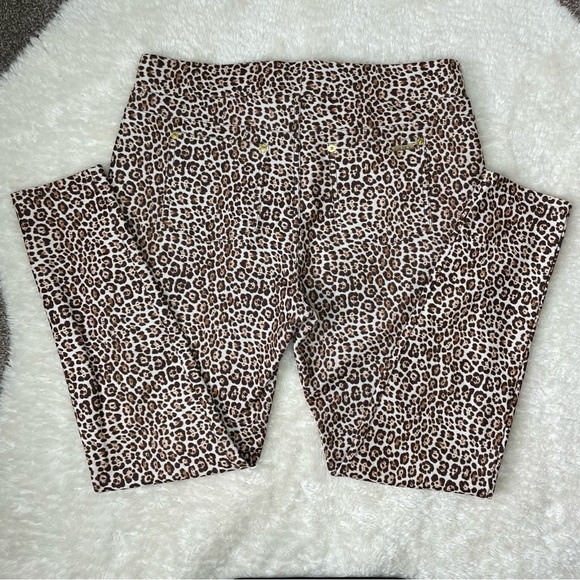 Michael Kors leopard cheetah legging jeans stretchy - Picture 2 of 7